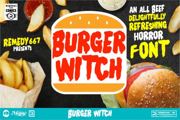 Burger Witch: The Ultimate Stylish Display Font for Horror-Themed Projects