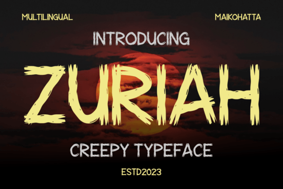 Zuriah Display Font for Spooky Halloween Web Design